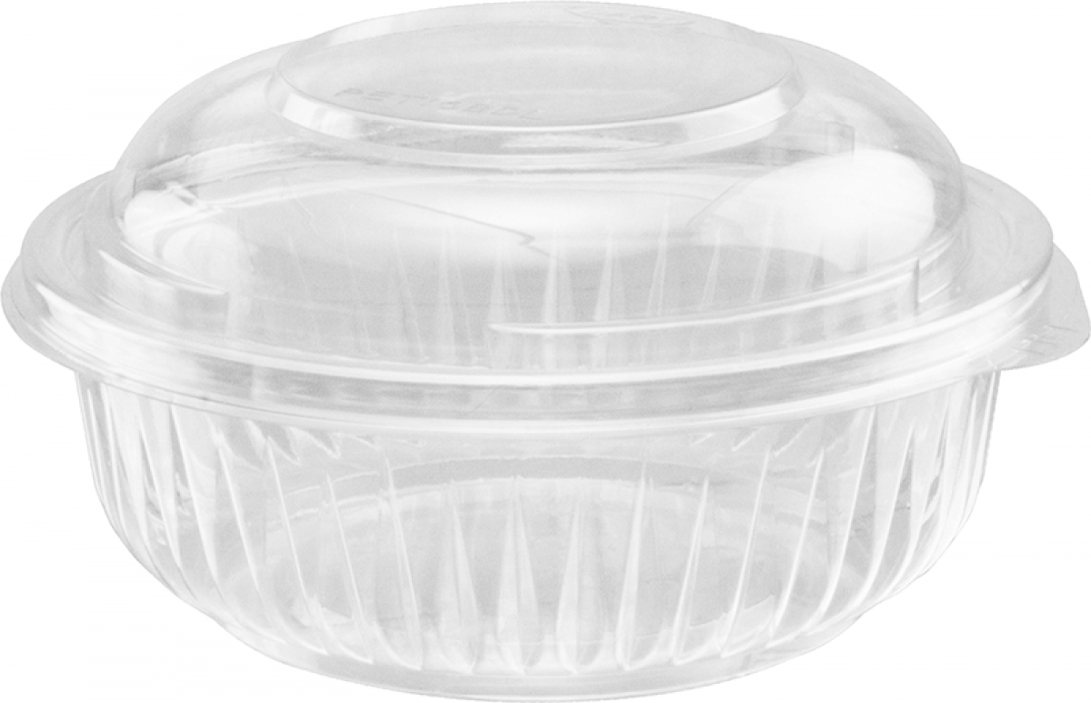 clear round hinged container  93*65