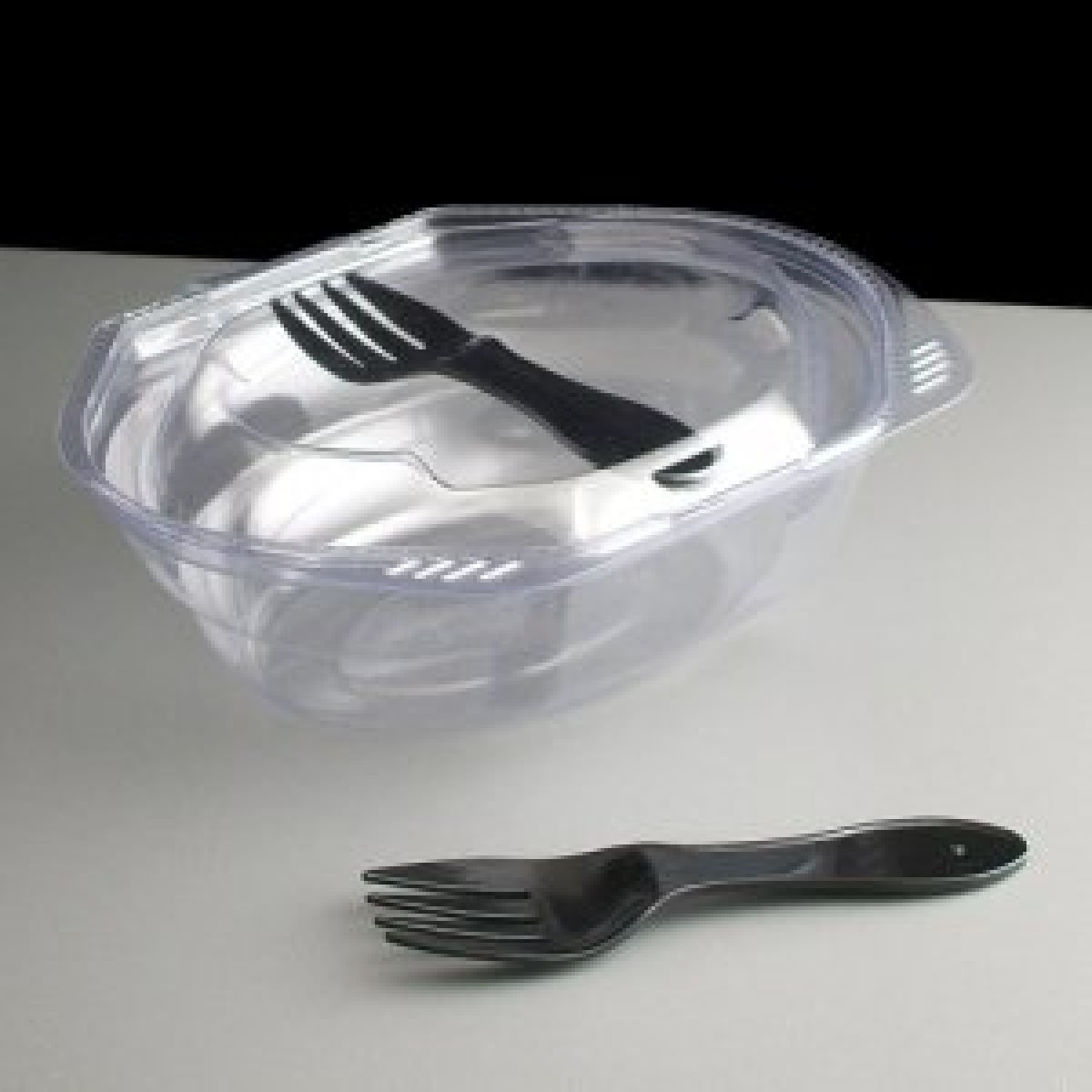 oval hinged container with spork 190*140*60