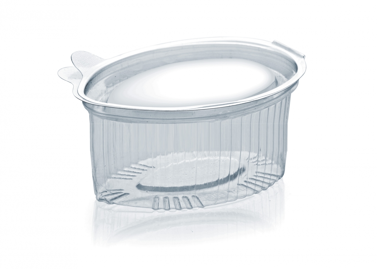 oval souffle container with hinged lid 62*45*25