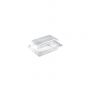 clear rectangular plastic container with hinged dome lid  163*116*55