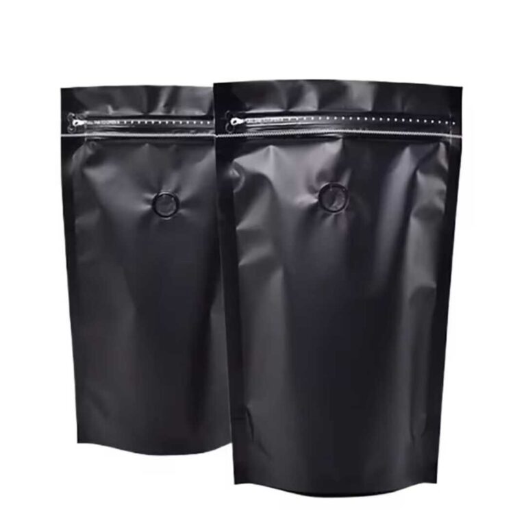 كيس قهوه مع فلتر تهوية بسحاب وقاعدة